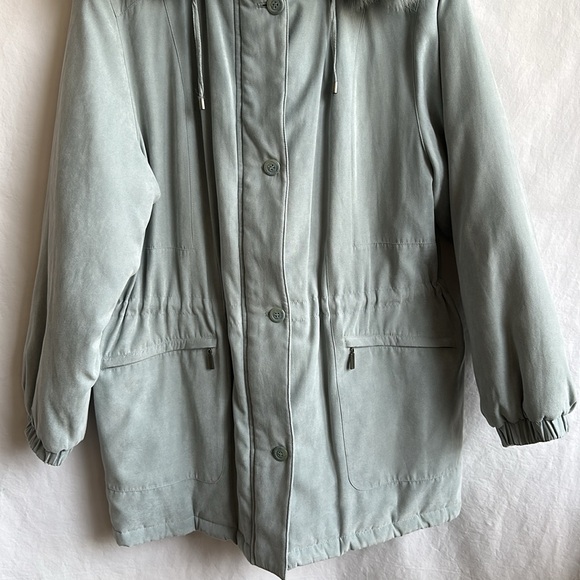 Gallery gorgeous vintage sea foam green winter coat, size M - Picture 3 of 15